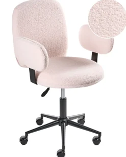 Skrivebordsstol MORAGA Boucle Pastellrosa