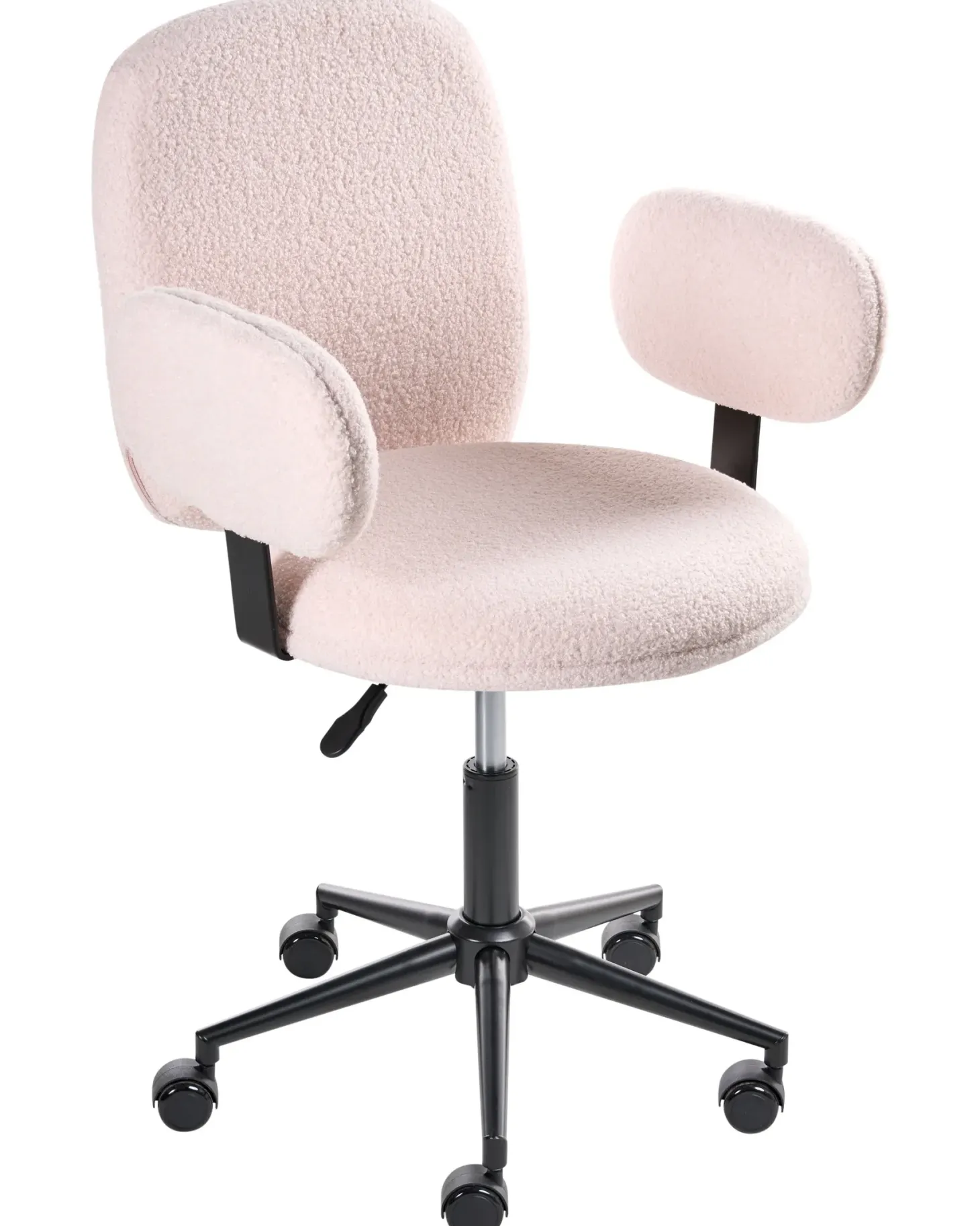 Skrivebordsstol MORAGA Boucle Pastellrosa