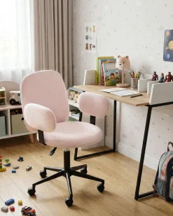 Skrivebordsstol MORAGA Velour Pastellrosa
