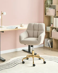 Skrivebordsstol PALMDALE Boucle Lys Beige