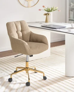 Skrivebordsstol PALMDALE Boucle Lysebrun