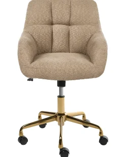Skrivebordsstol PALMDALE Boucle Lysebrun