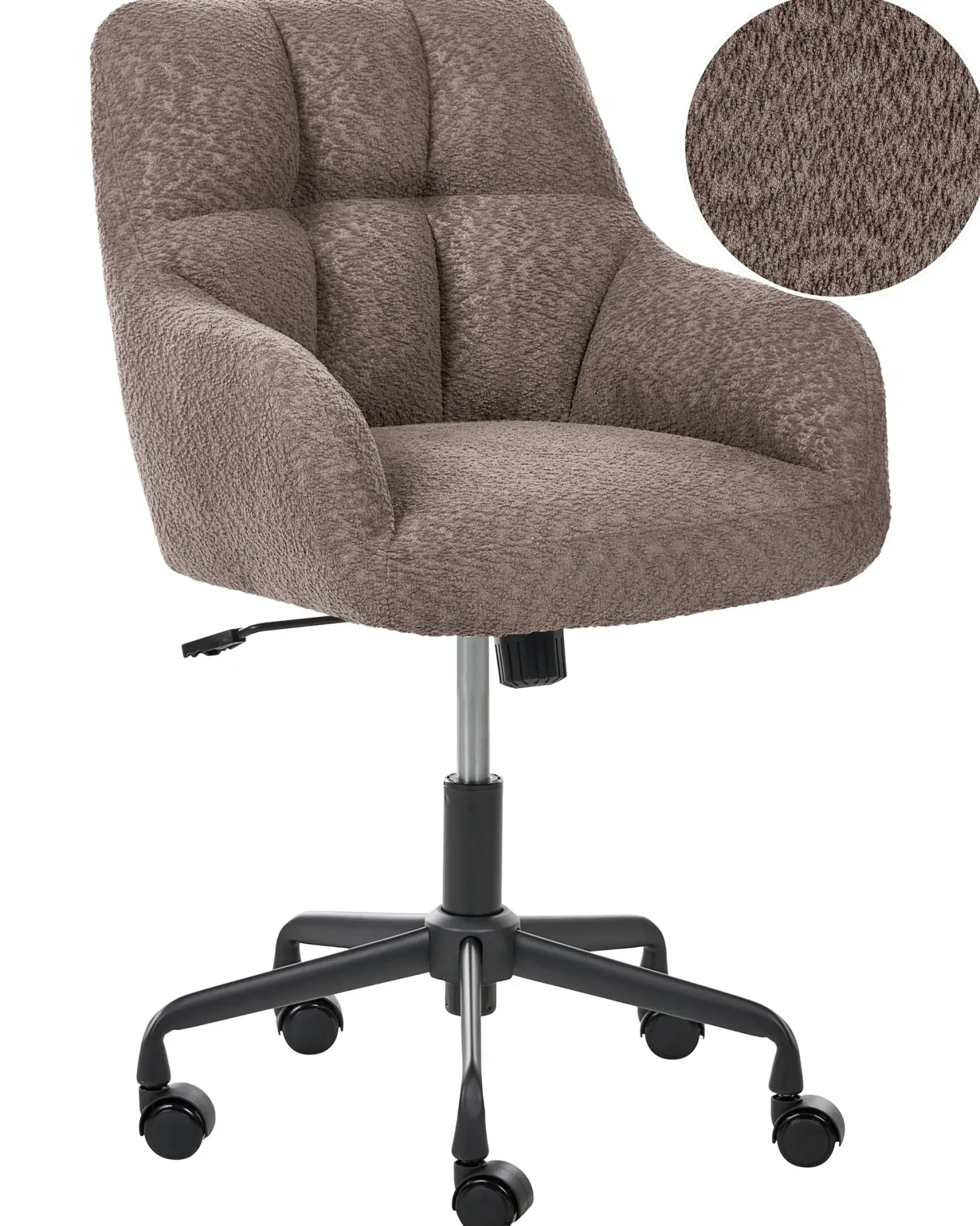 Skrivebordsstol PALMDALE Boucle Mørkebrun