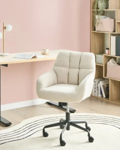 Skrivebordsstol PALMDALE Velour Lys Beige