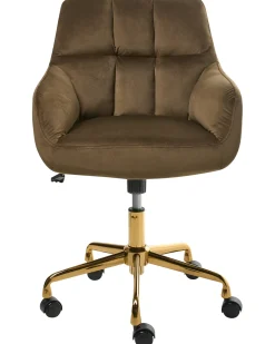 Skrivebordsstol PALMDALE Velour Brun