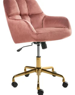Skrivebordsstol PALMDALE Velour Lyserød