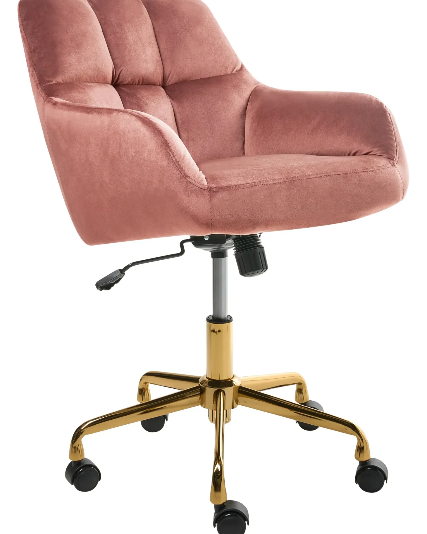 Skrivebordsstol PALMDALE Velour Lyserød