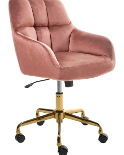 Skrivebordsstol PALMDALE Velour Lyserød