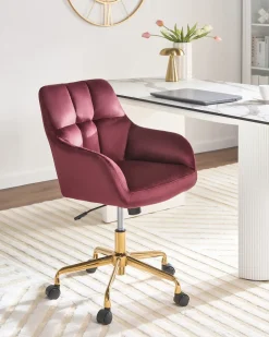 Skrivebordsstol PALMDALE Velour Bordeaux
