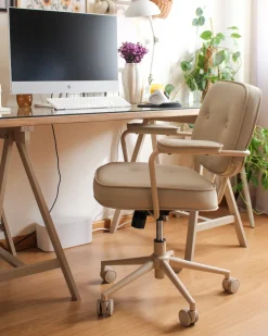 Skrivebordsstol PARAMUS Kunstlæder Beige
