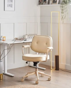 Skrivebordsstol PARAMUS Kunstlæder Beige