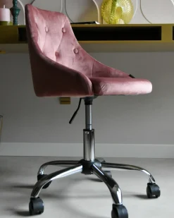 Skrivebordsstol PARRISH Velour Pastellrosa