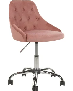 Skrivebordsstol PARRISH Velour Pastellrosa