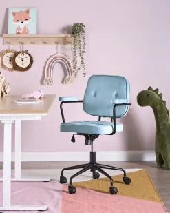 Skrivebordsstol PAWNEE Velour Himmelblå