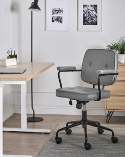 Skrivebordsstol PAWNEE Velour Grå