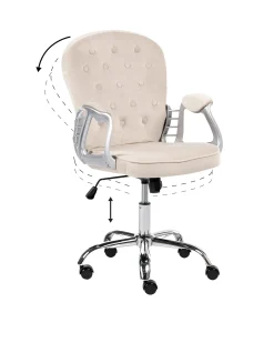 Skrivebordsstol PRINCESS Velour Brungrå