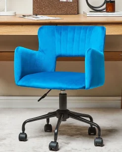 Skrivebordsstol SANILAC II Velour Blå