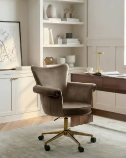 Skrivebordsstol VELENCIA Velour Brun