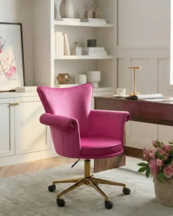 Skrivebordsstol VELENCIA Velour Fuchsia