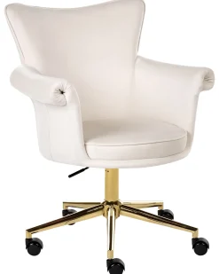 Skrivebordsstol VELENCIA Velour Cremehvid