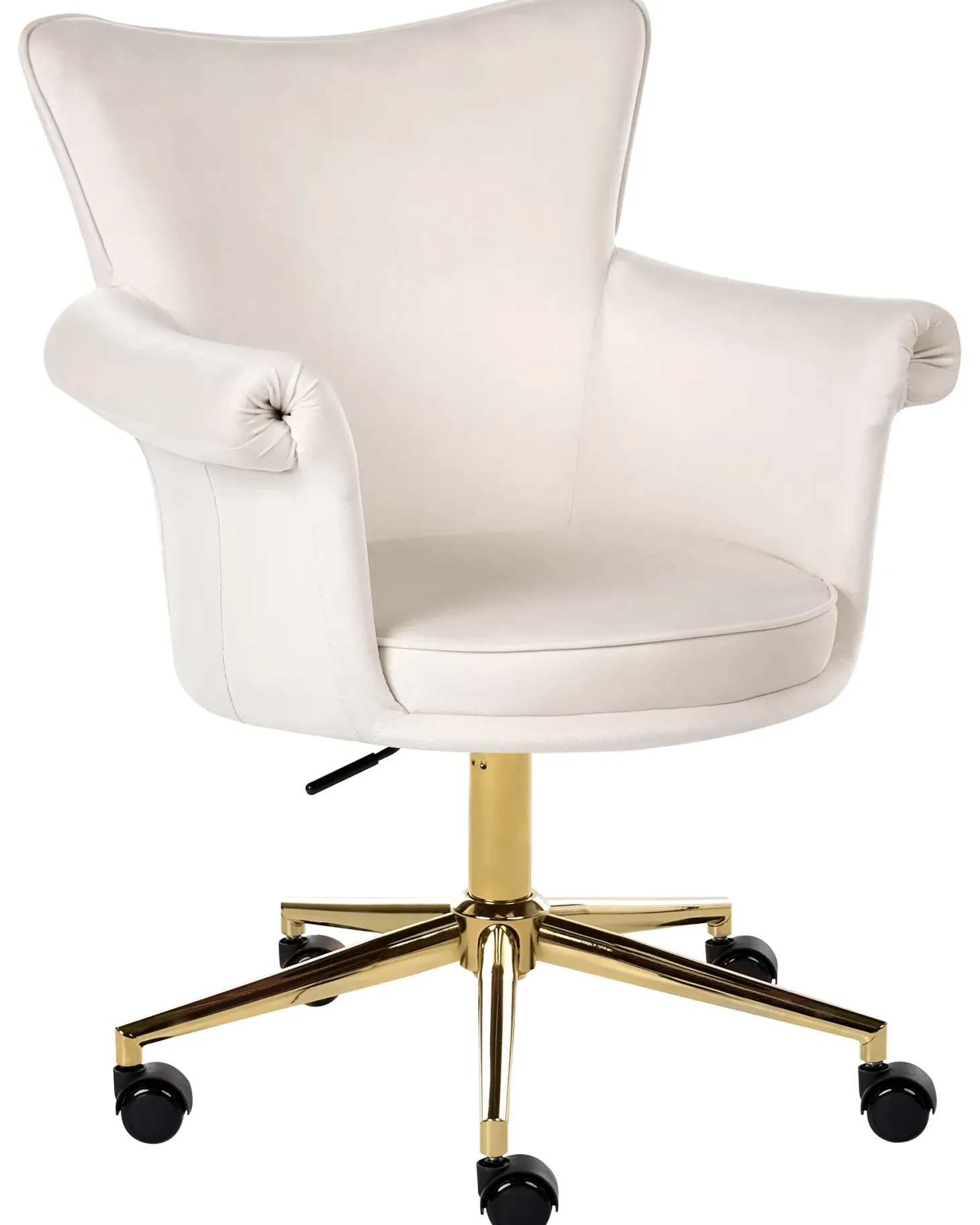 Skrivebordsstol VELENCIA Velour Cremehvid