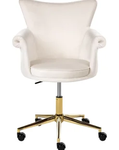 Skrivebordsstol VELENCIA Velour Cremehvid