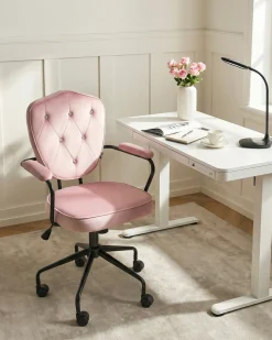 Skrivebordsstol VELISSE Velour Pastellrosa