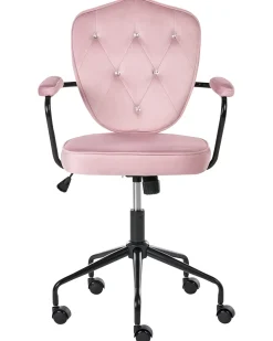 Skrivebordsstol VELISSE Velour Pastellrosa