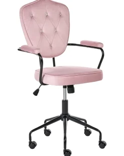 Skrivebordsstol VELISSE Velour Pastellrosa