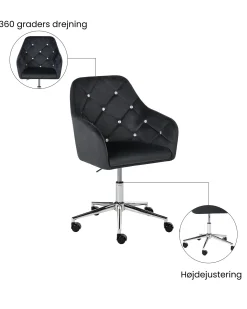 Skrivebordsstol VELORIA Velour Sort