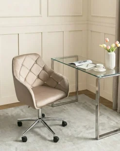 Skrivebordsstol VELORIA Velour Beige
