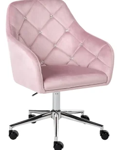 Skrivebordsstol VELORIA Velour Pastellrosa