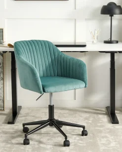 Skrivebordsstol VENICE Velour Mintgrøn