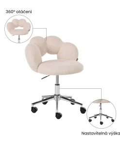 Skrivebordsstol WHIZZY Boucle Lys Beige