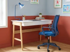 Skrivebord THESLAY Lysebrun/hvid 120 cm 60 cm