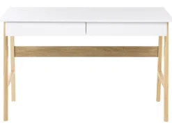 Skrivebord THESLAY Lysebrun/hvid 120 cm 60 cm