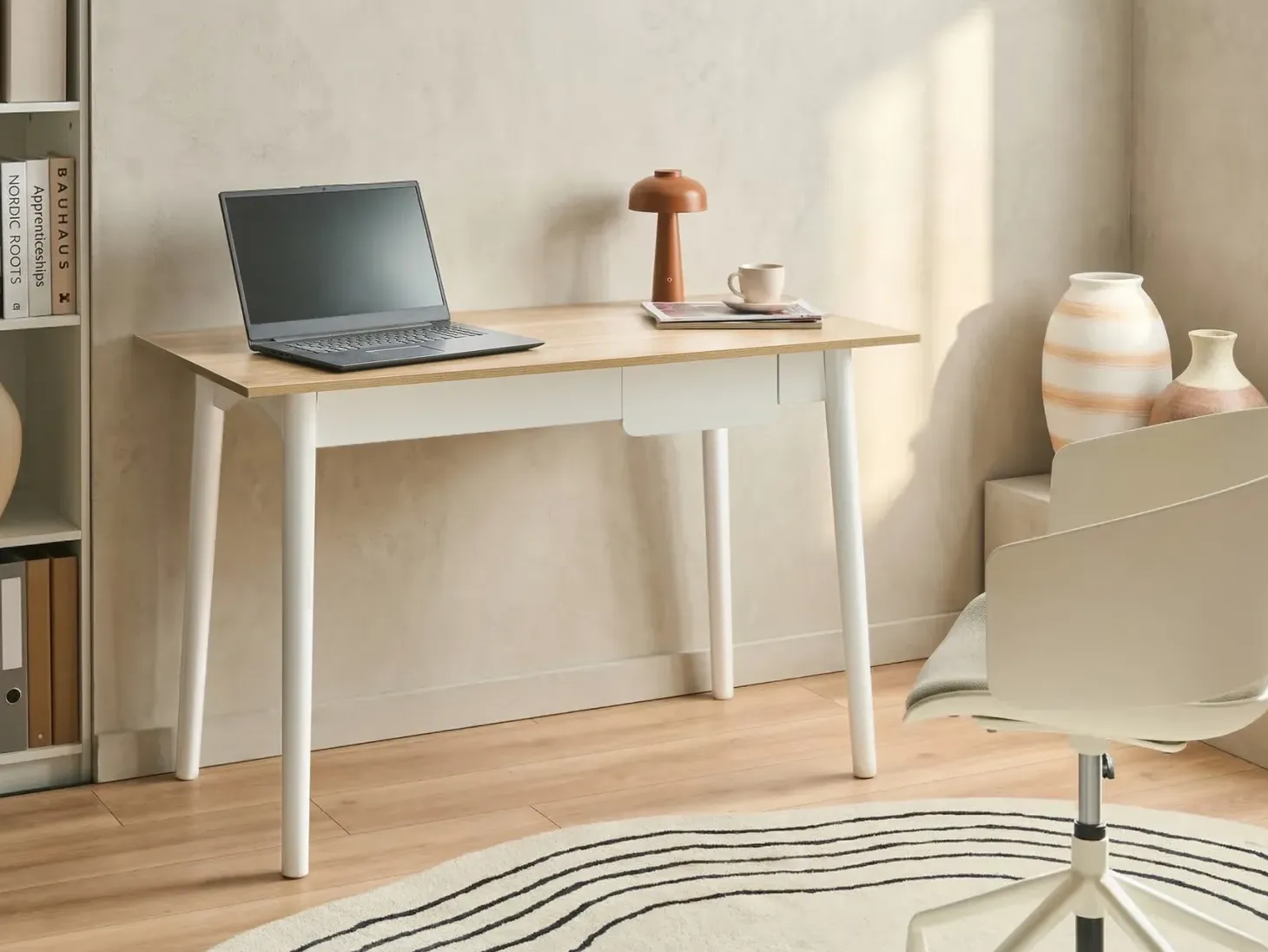 Skrivebord VITRION Lysebrun/hvid 120 cm 60 cm