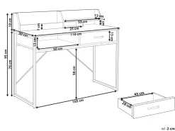 Skrivebord ZYRA Hvid 110 cm 50 cm