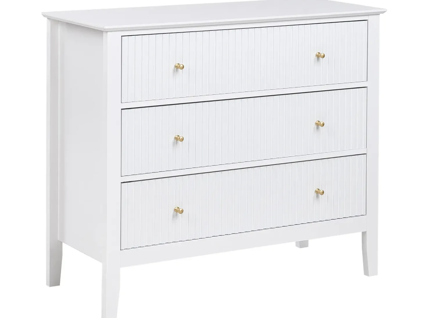 3 skuffers commode ASSISI Hvid