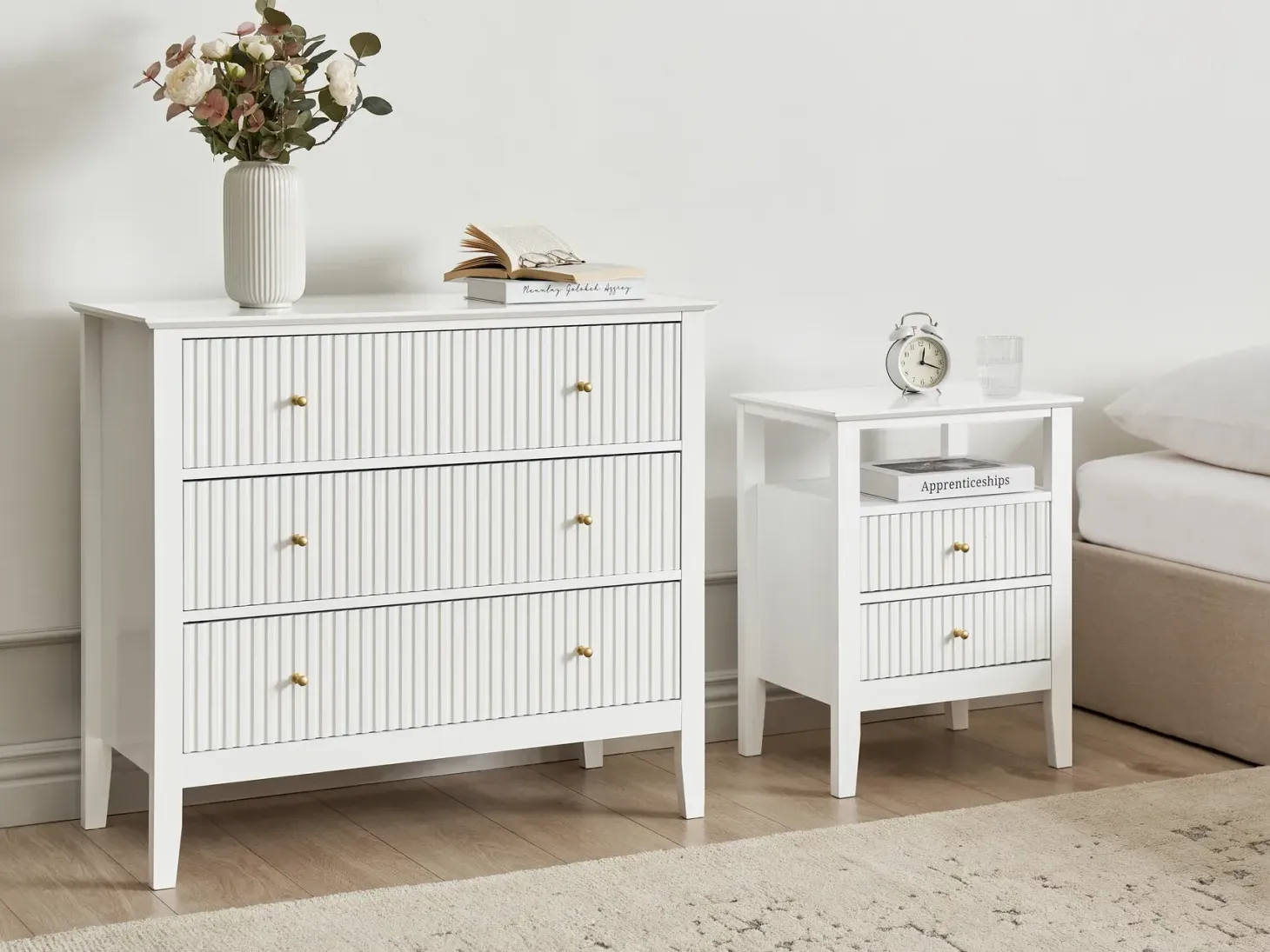 3 skuffers commode ASSISI Hvid
