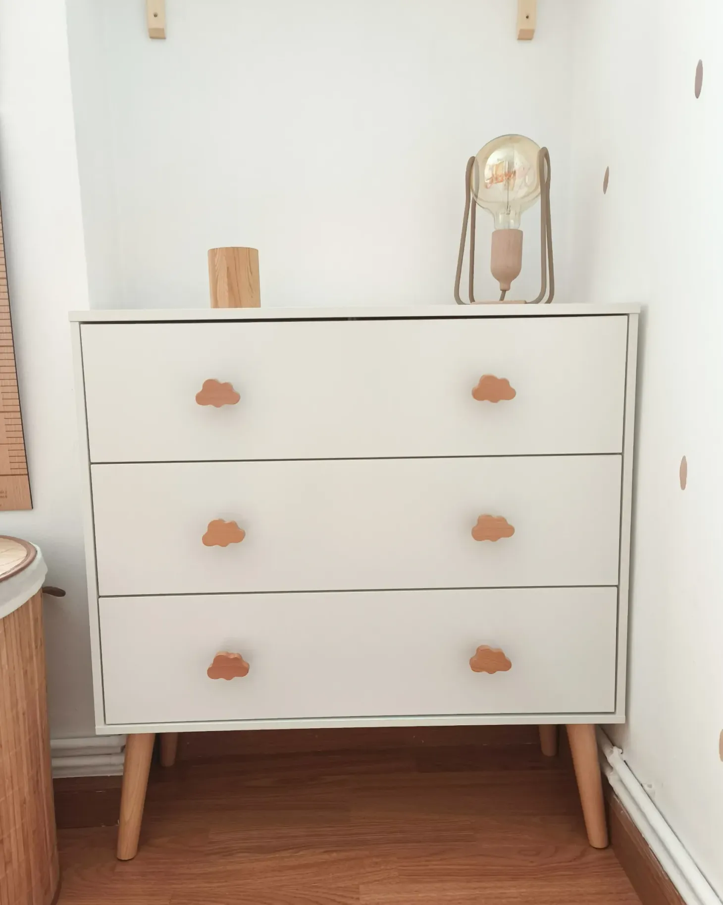 3 skuffers commode CLOUDY Hvid