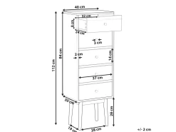 5 skuffers commode FOLEY Multifarvet