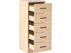 5 skuffers commode KITIMAT Lysebrun