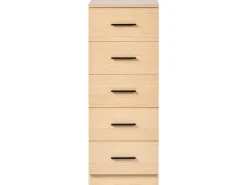 5 skuffers commode KITIMAT Lysebrun