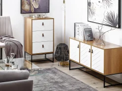 3 skuffers commode NUEVA Lysebrun/hvid
