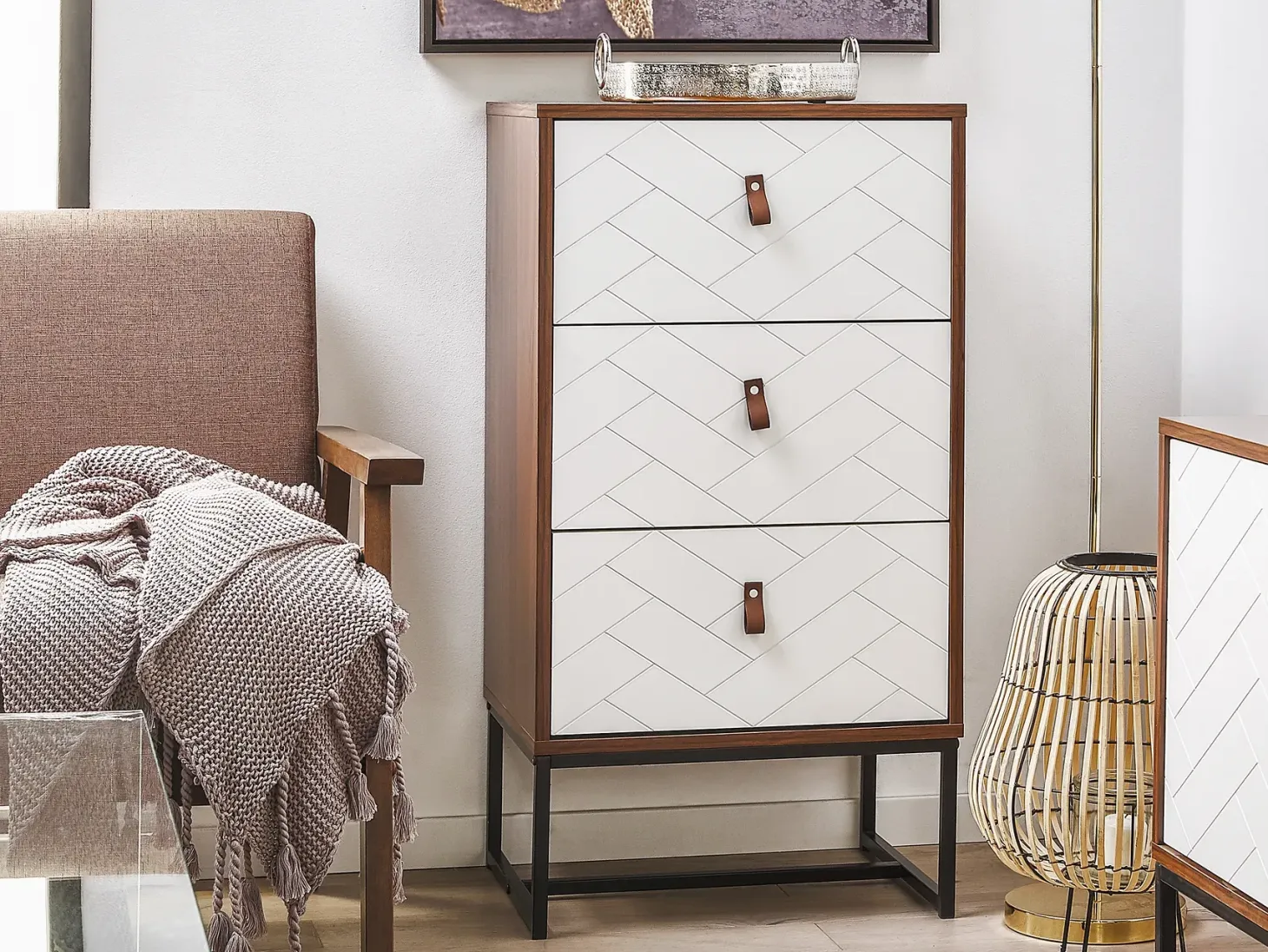 3 skuffers commode NUEVA Mørkebrun/hvid