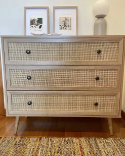 3 skuffers commode PONCA Lysebrun