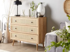 3 skuffers commode PONCA Lysebrun