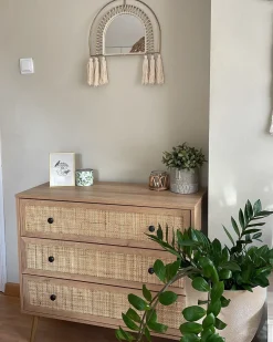 3 skuffers commode PONCA Lysebrun
