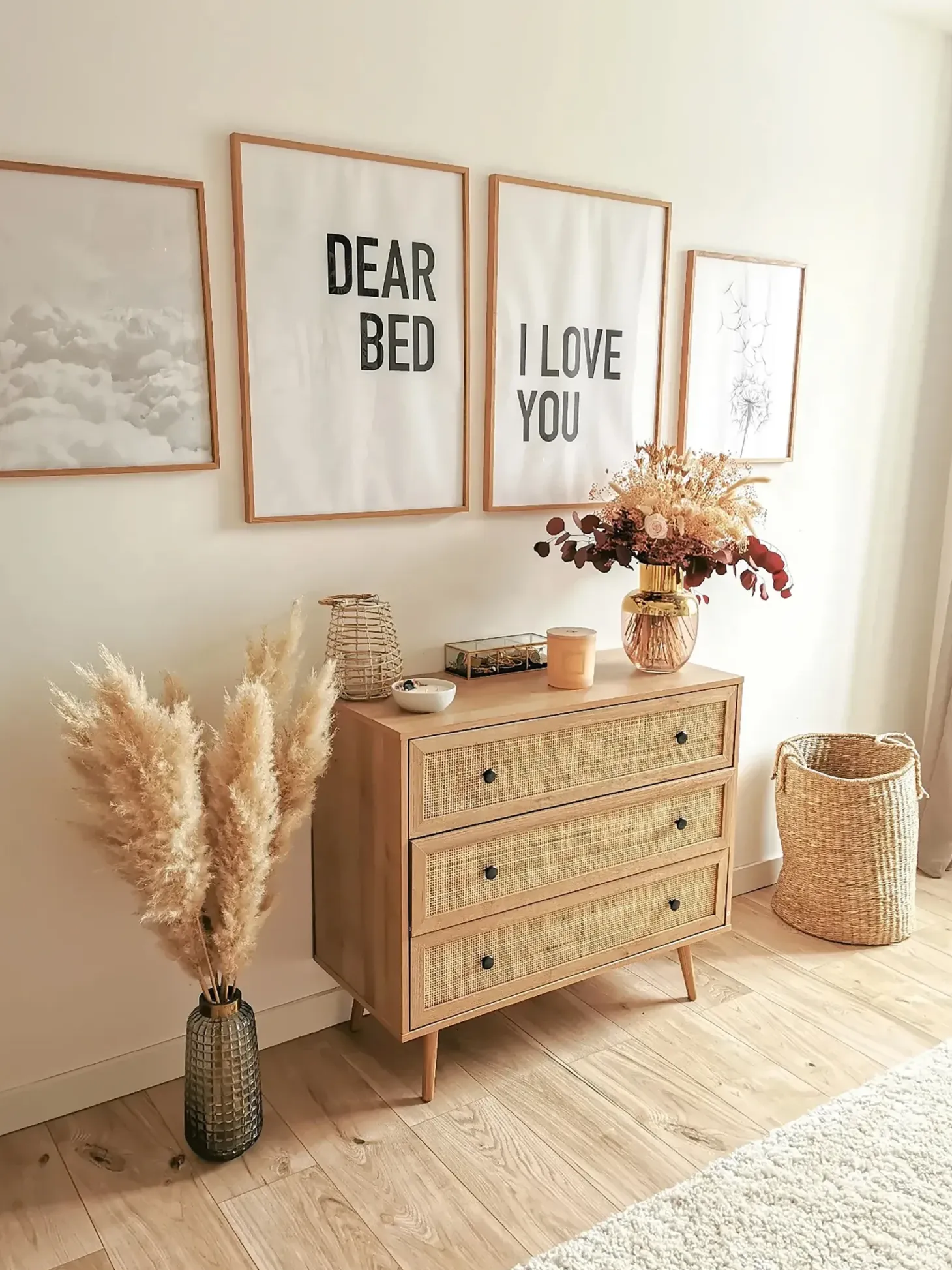 3 skuffers commode PONCA Lysebrun